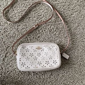 Authentic COACH crossbody purse with flower cutout